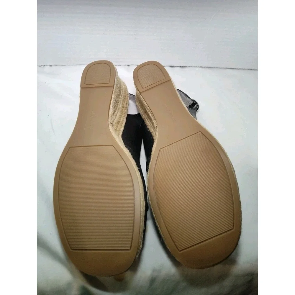 Easy Street Women's Keenii‎ Black Espadrille Wedge Sandals Size 9M
